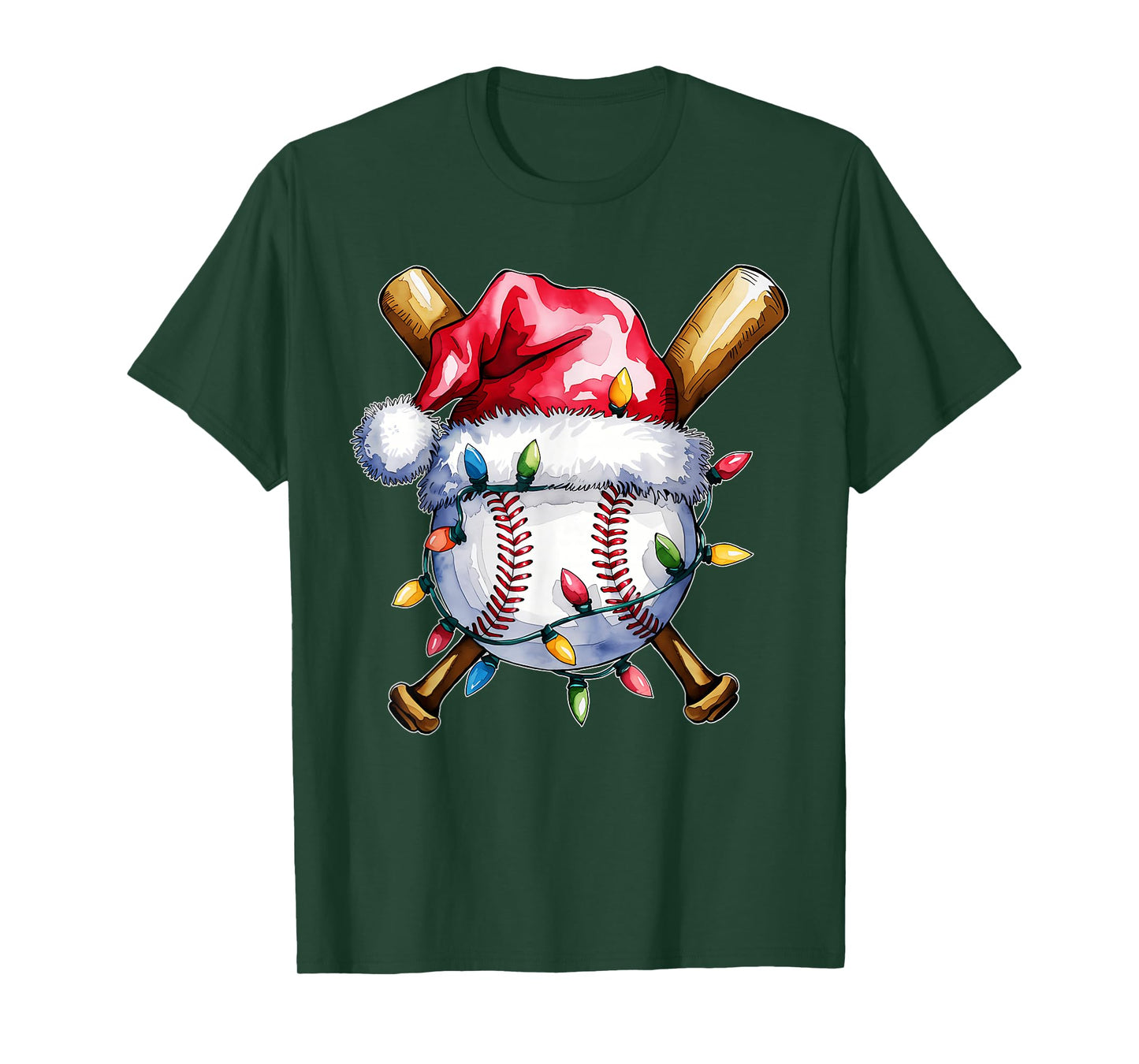 Santa Sports Design For Men Boys Christmas Baseball Player T-Shirt