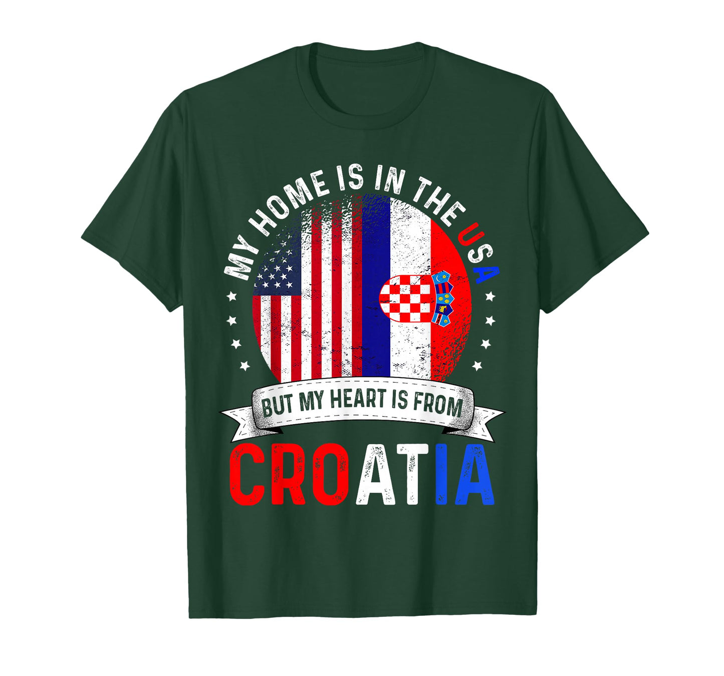 Croatian American Patriot Heart is from Croatia Flag T-Shirt