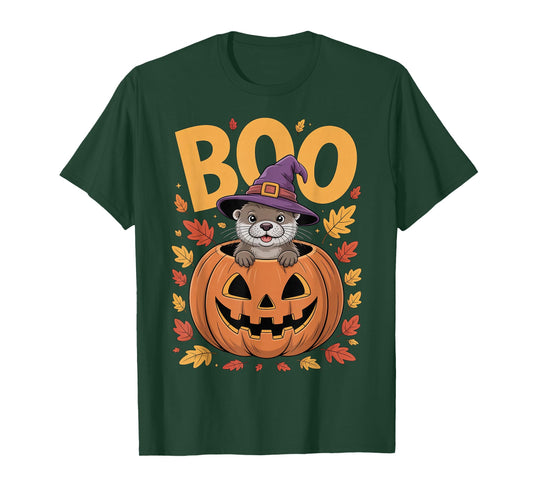 Otter Costume on Pumpkin Halloween Otter T-Shirt