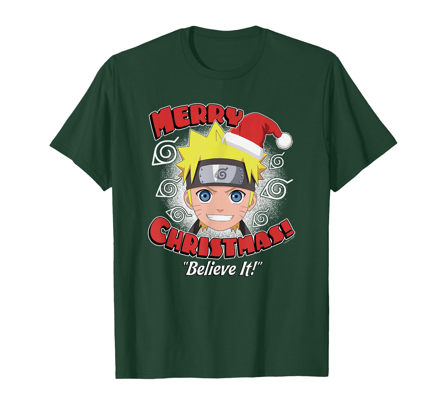 Naruto Shippuden Believe It Santa Christmas Anime T-Shirt