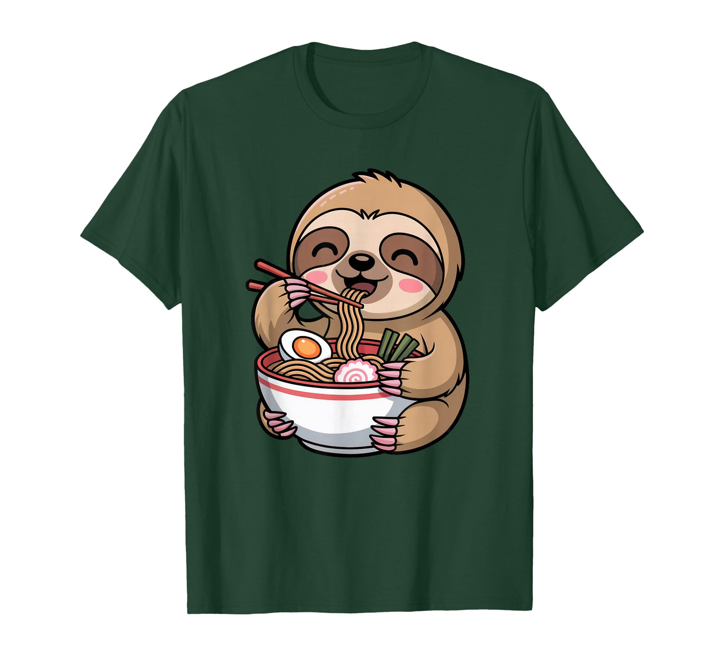 Cute Sloth Eating Ramen Noodles Anime Kawaii Gift T-Shirt