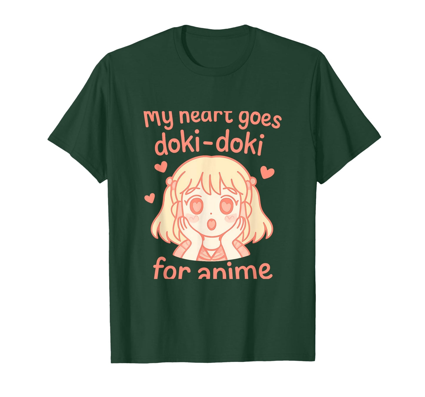 My Heart Goes Doki Doki Anime Girl Kawaii Design T-Shirt