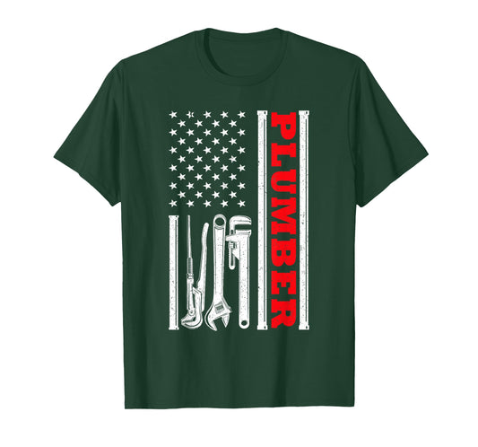 Cool Plumber Art for Men Dad Wrench Plumbing Novelty Plumber T-Shirt