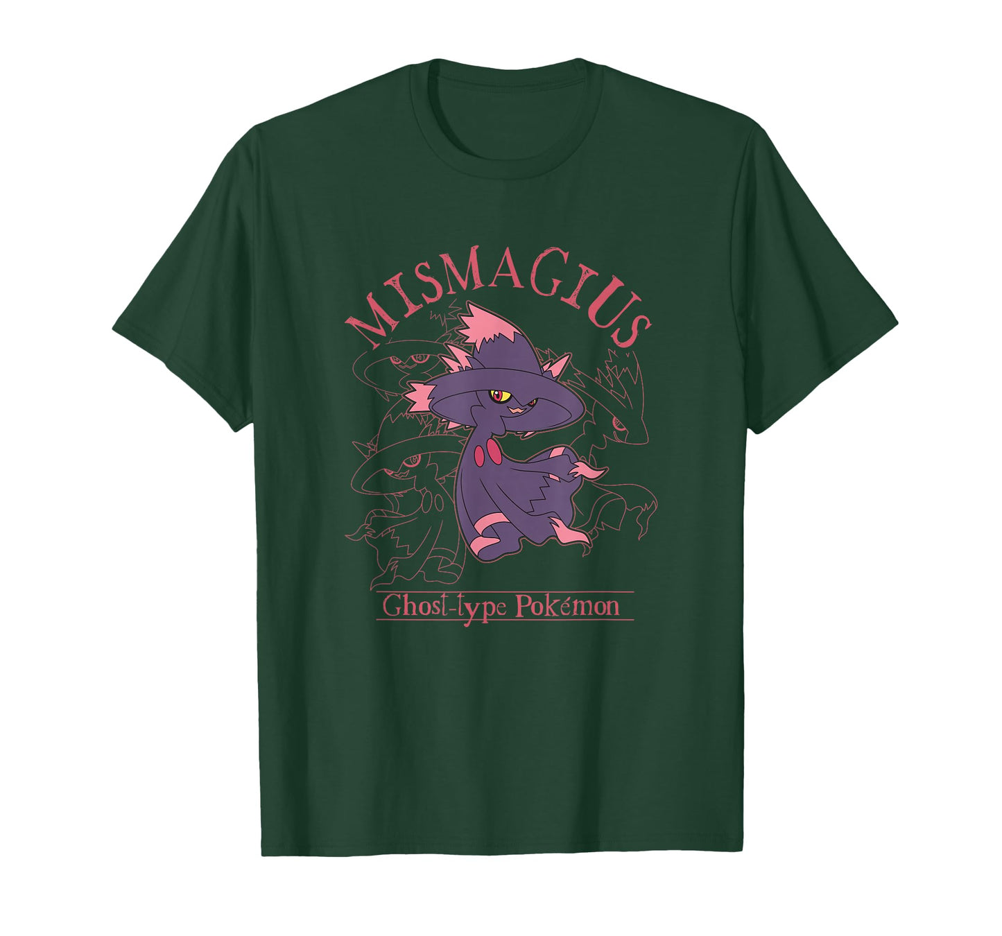 Pokémon Mismagius Ghost-Type Pokémon Line Art Portrait T-Shirt