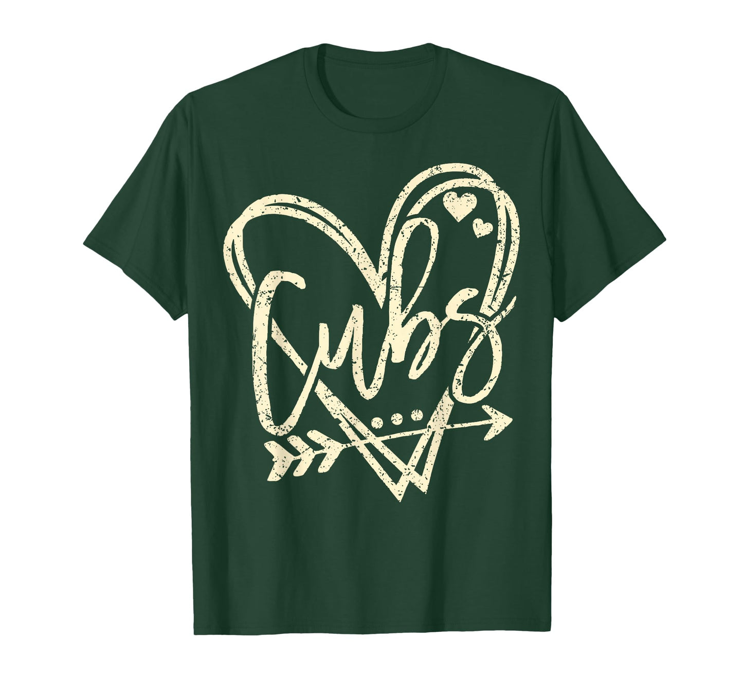 Vintage Distressed Cubs Heart Gift for Men Women Kids T-Shirt