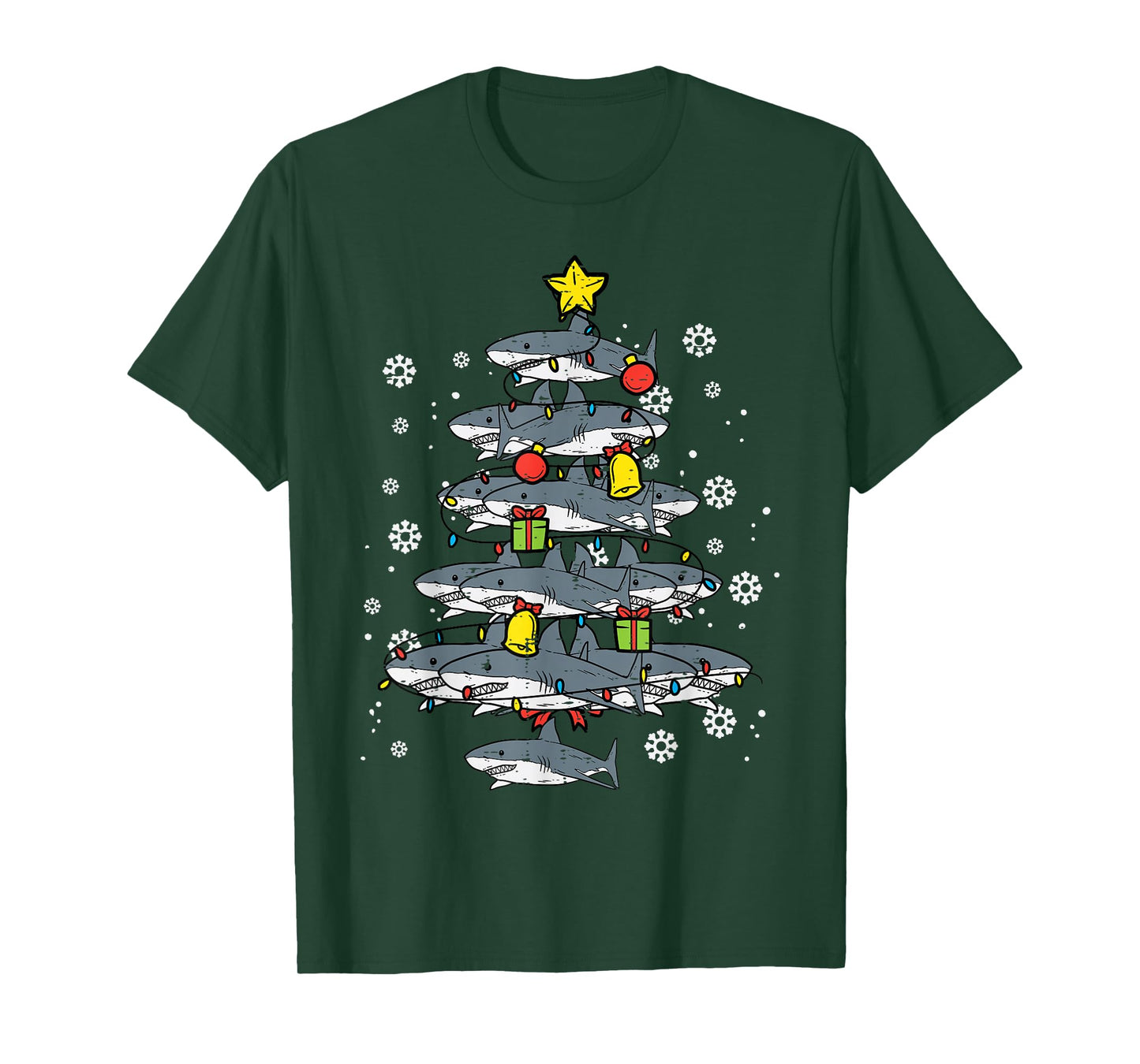 Sharks Christmas Tree Xmas Boys Toddler Kids Men Women Kids T-Shirt