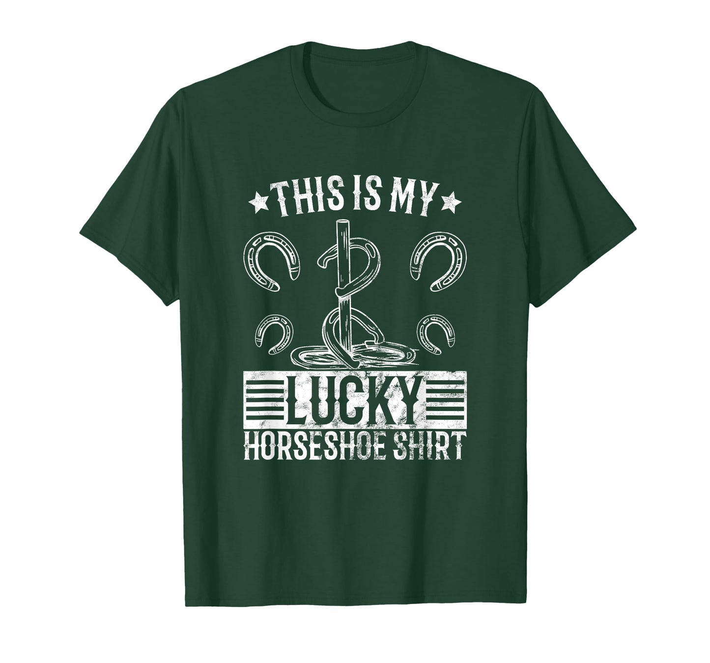 Horseshoe pitching lucky shirt horseshoe throwing design T-Shirt