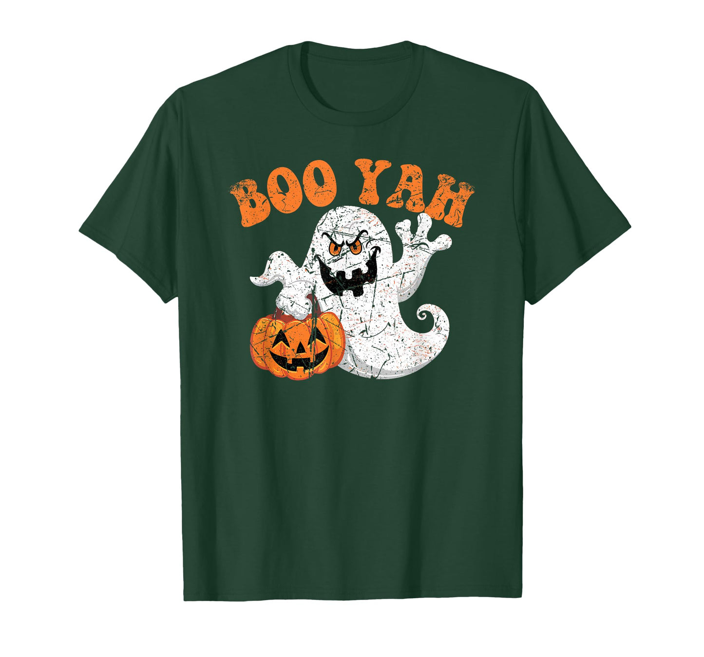 Kids Ghost Boo Yah Men Boys Halloween Booyah Funny Spooky T-Shirt