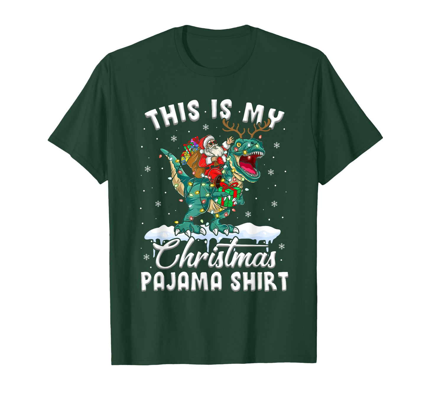 This Is My Christmas Pajama Shirt T-Rex Dinosaur Christmas T-Shirt