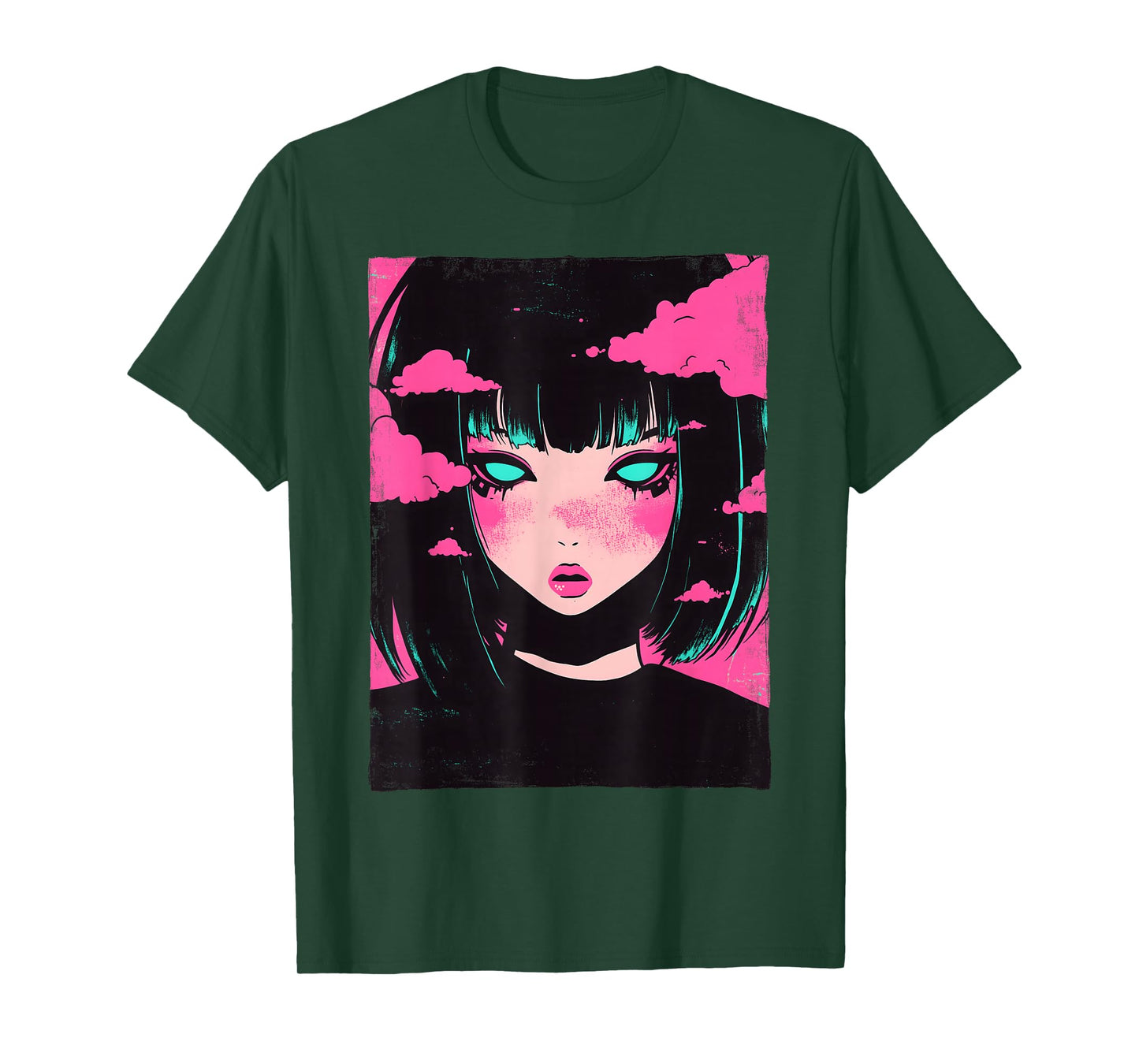 Distressed Anime Girl Vaporwave Pastel Goth E-Girl Grunge T-Shirt