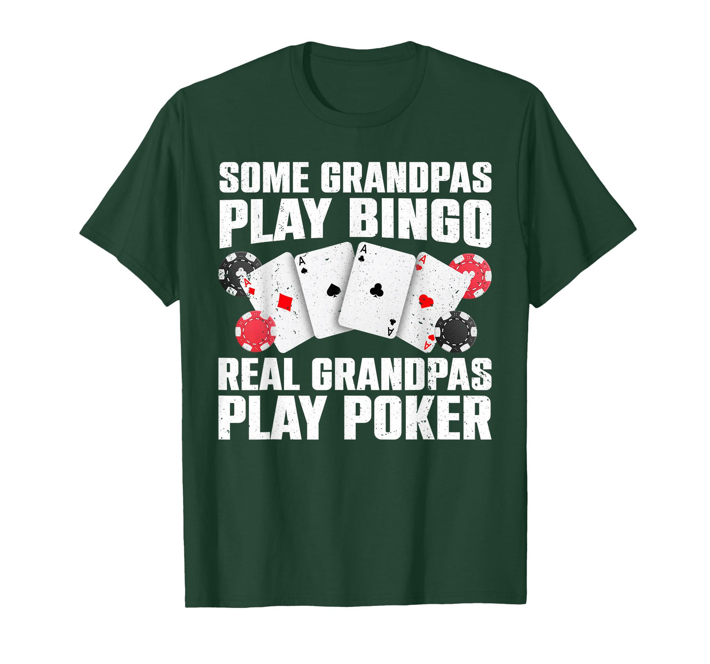 Cool Poker Lover Art For Grandpa Men Casino Card Gambling T-Shirt