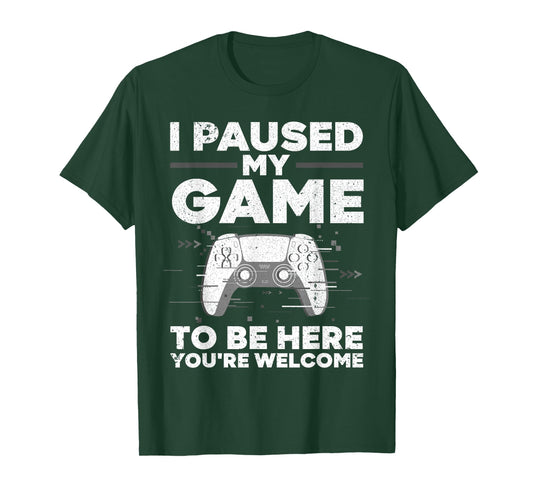 Cool Video Gamer For Men Boys Kids Game Paused Gaming Gamers T-Shirt