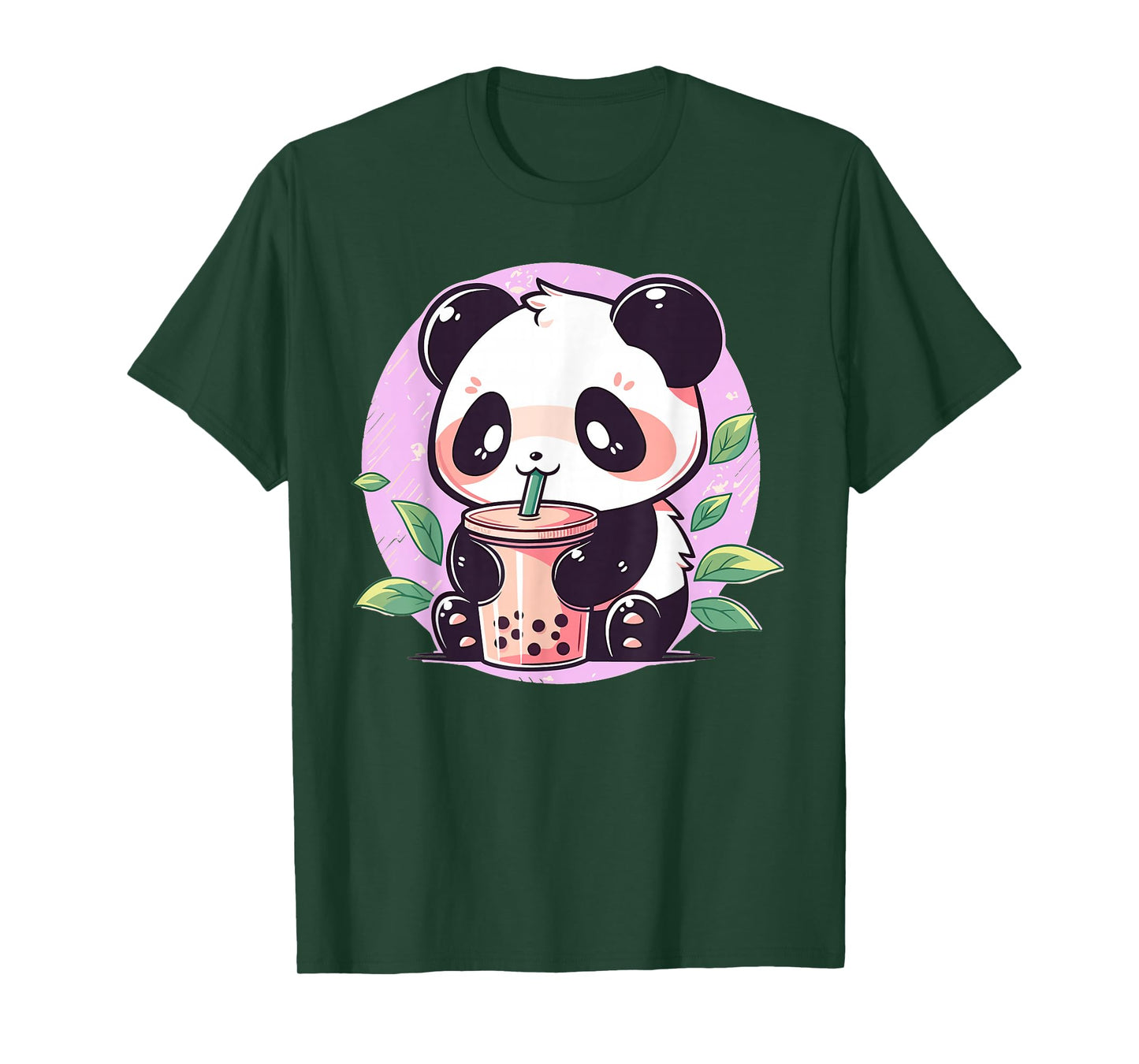 Kawaii Cute Anime Panda Drinking Bubble Boba Tea Girls Teens T-Shirt