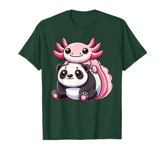 Anime Kawaii Axolotl Panda Bear T-Shirt