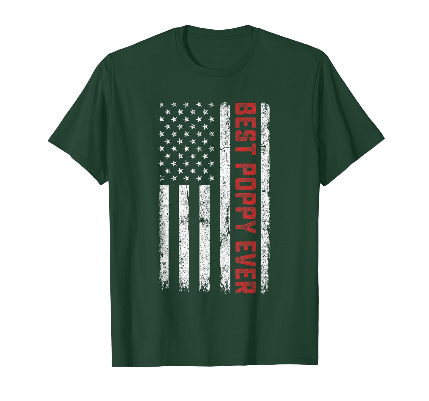USA American Flag Best Poppy Ever Retro Fathers Day T-Shirt