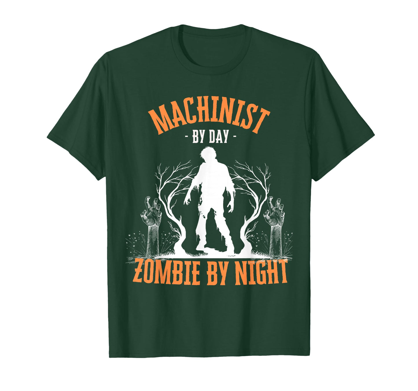 Machinist by Day Zombie by Night Funny Halloween Creepy T-Shirt