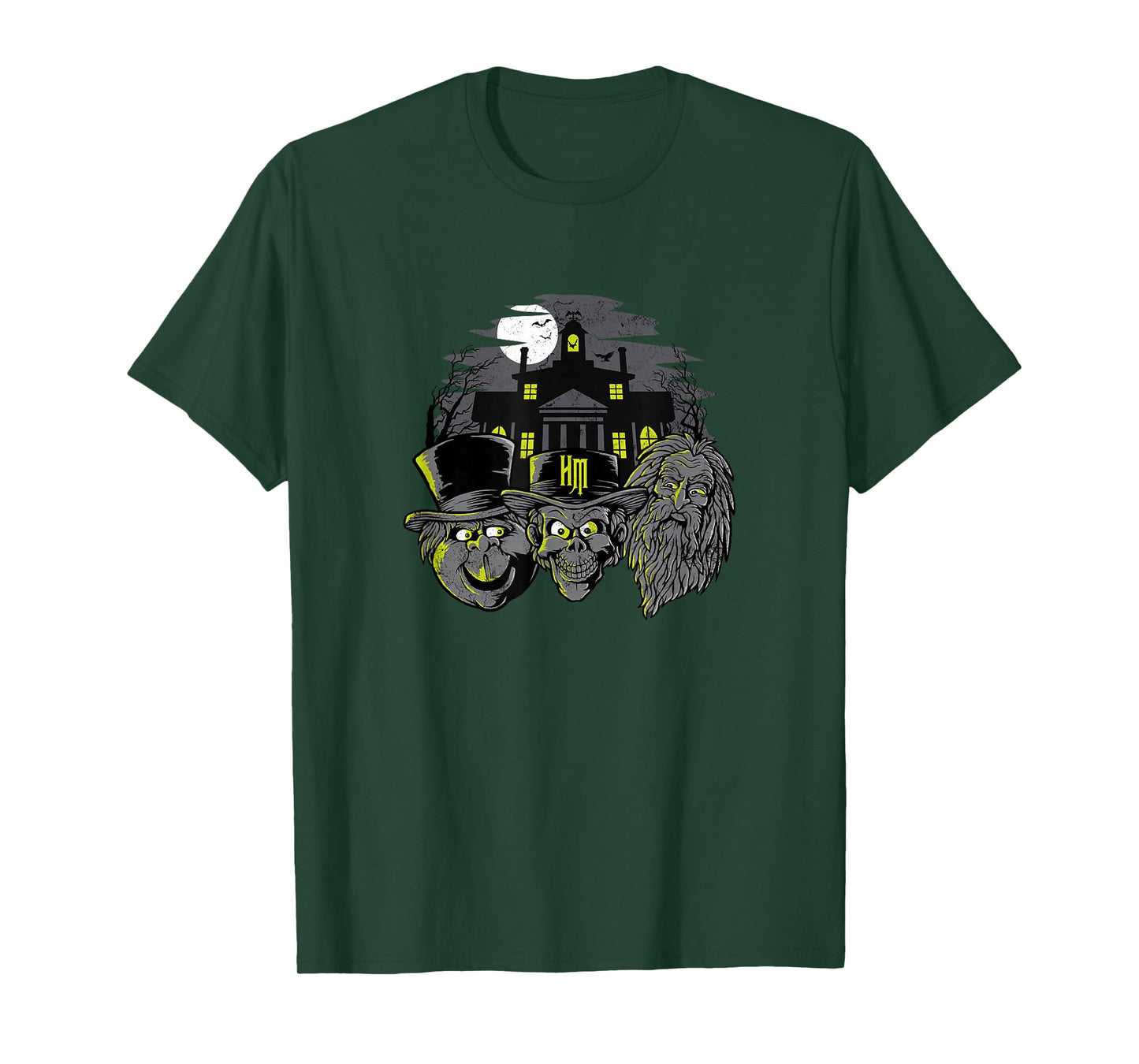 The Haunted Mansion Three Hitchhiking Ghosts Heads Retro T-Shirt