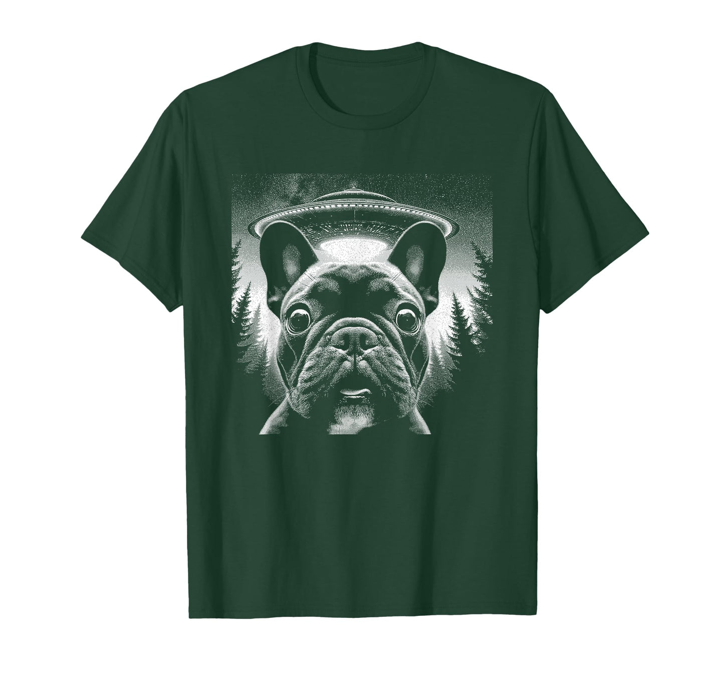 French Bulldog Selfie With UFO - Funny Graphic Alien Lover Men Women Kids T-Shirt