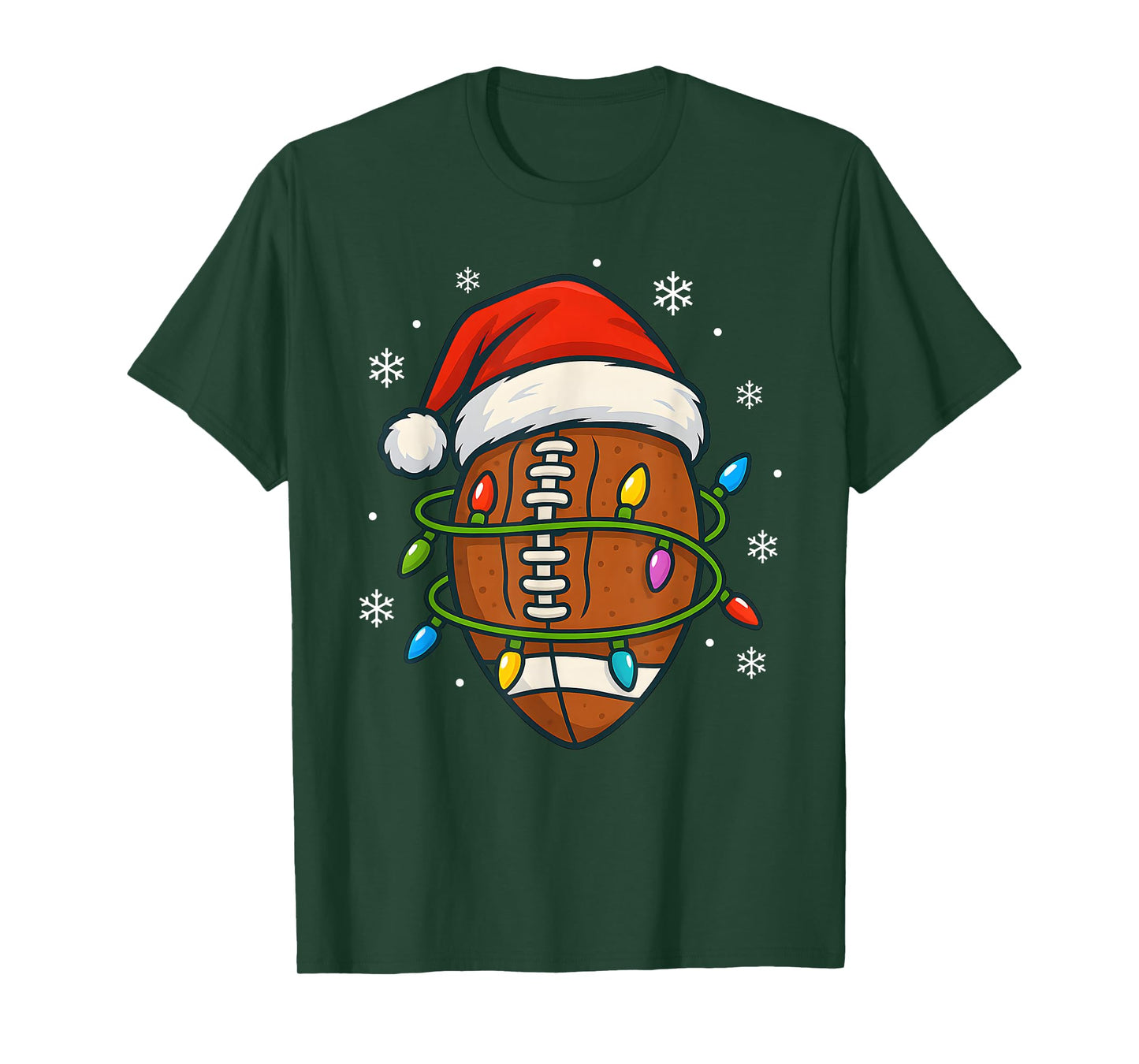 American Football Christmas Santa Men Boy Kids T-Shirt