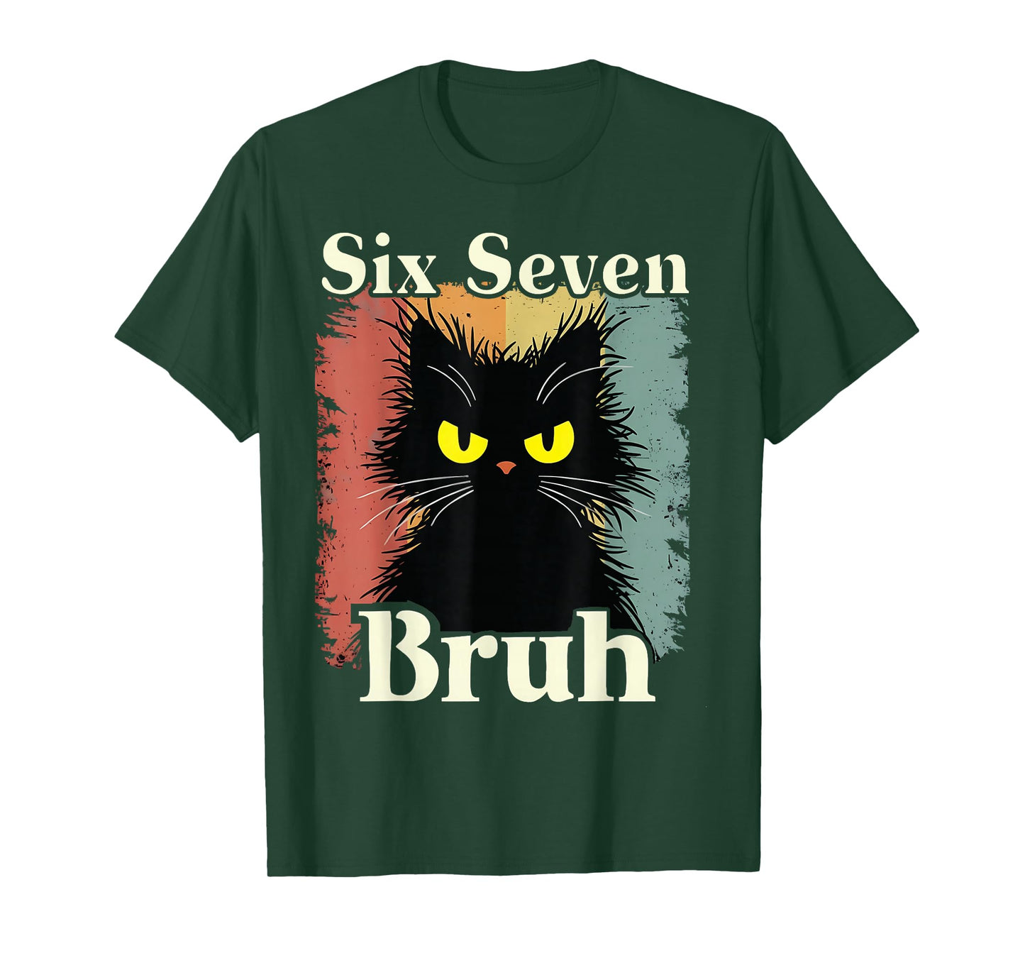 Funny 67 Meme 6 7 Numbers Six Seven Meme 6 7 Cat Kids Bruh T-Shirt