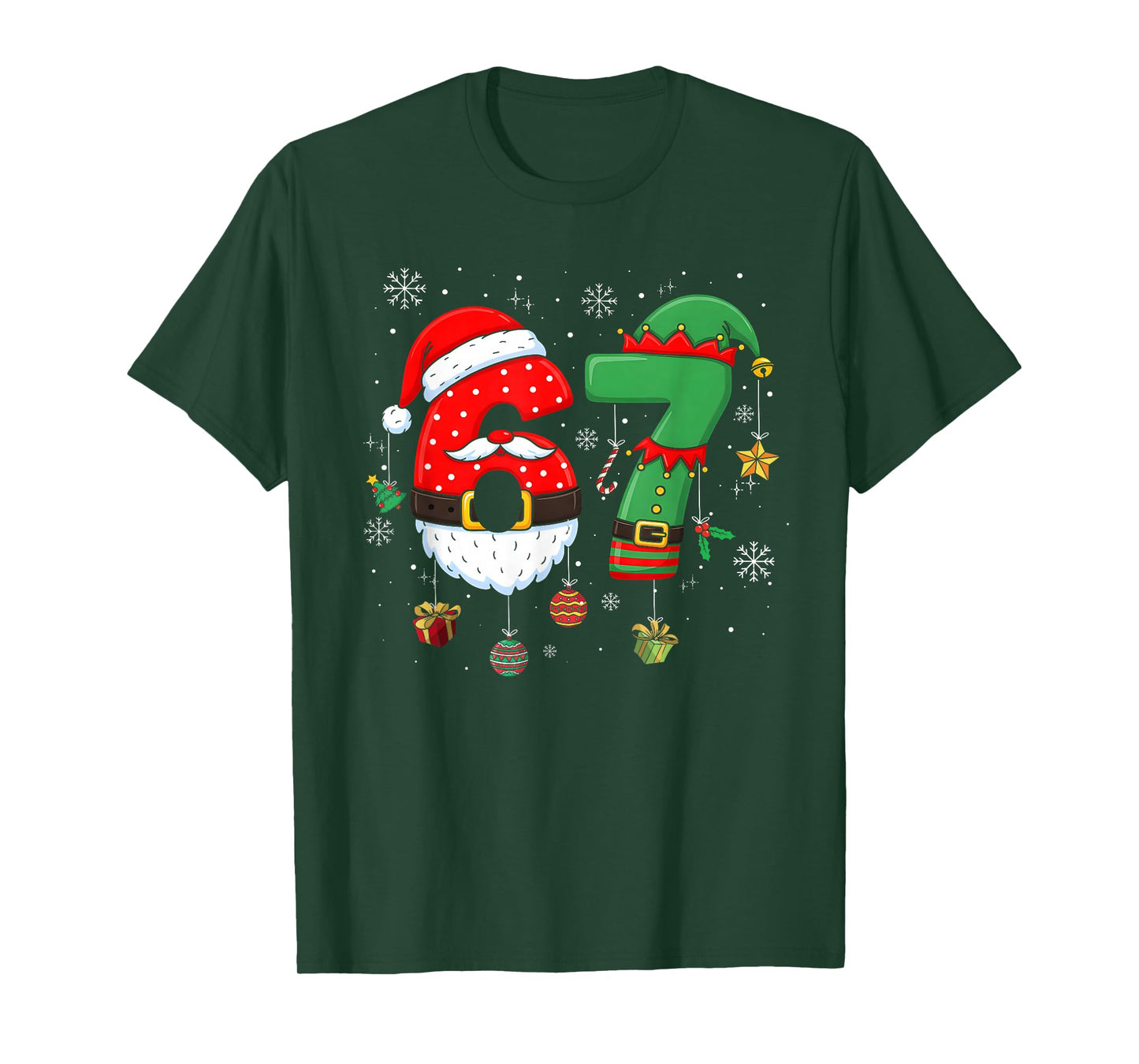 67 Christmas 6 7 Meme Pajamas Holiday Gen Alpha Slang T-Shirt