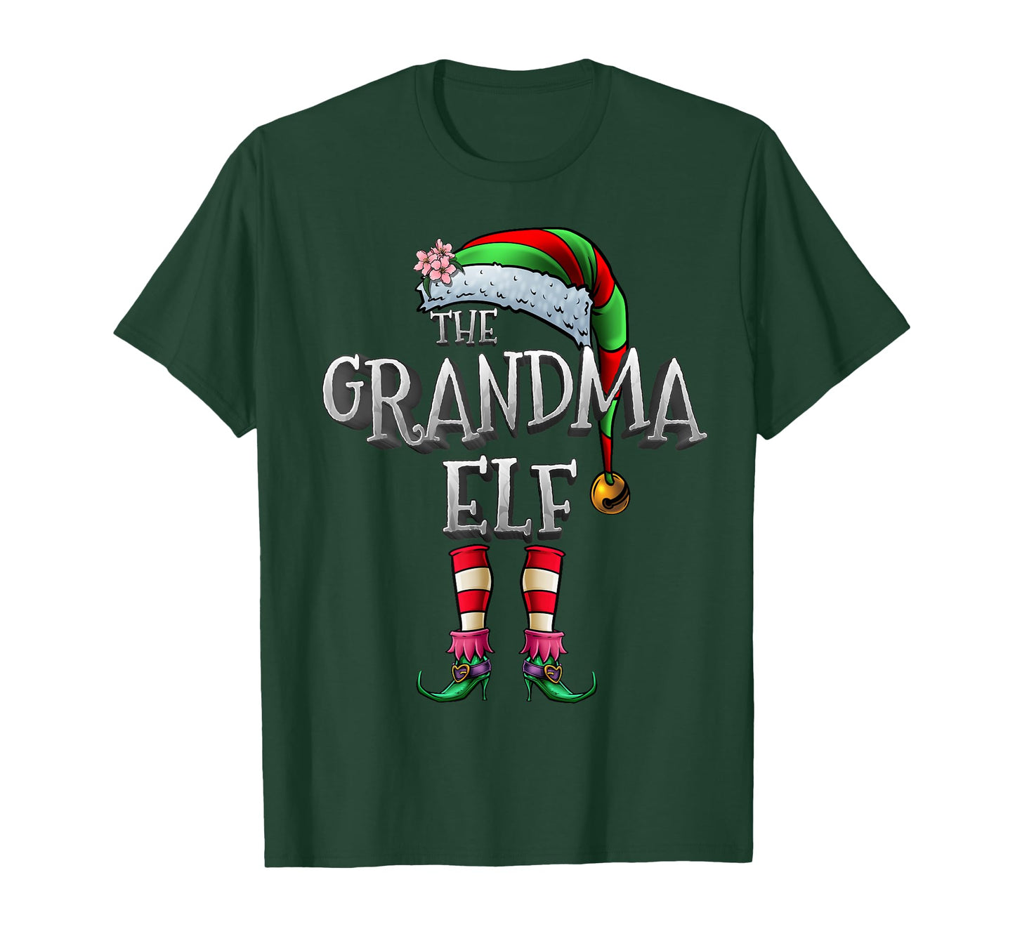The Grandma Elf Shirt Matching Family Funny Christmas Elf T-Shirt
