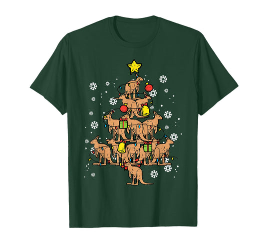 Kangaroo Christmas Tree Xmas Australian Summer Men Women T-Shirt