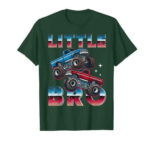 Little Bro Monster Truck Party Little Brother Matching Boys T-Shirt