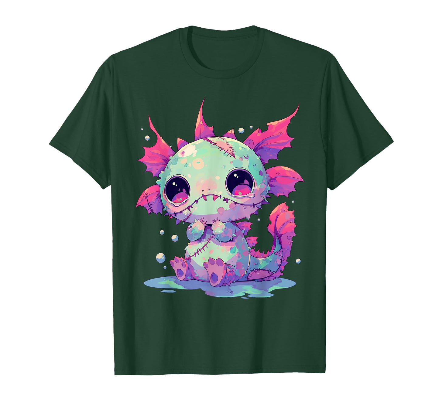 Kawaii Pastel Goth Creepy Cute Zombie Axolotl T-Shirt