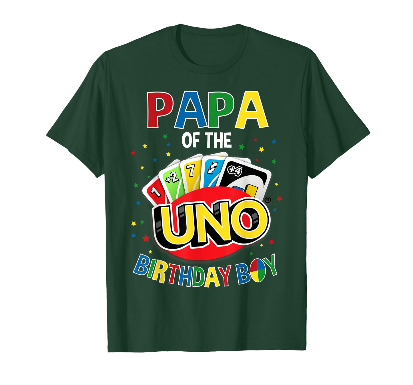 Papa of The Birthday Boy Uno Game B-Day Family Party T-Shirt