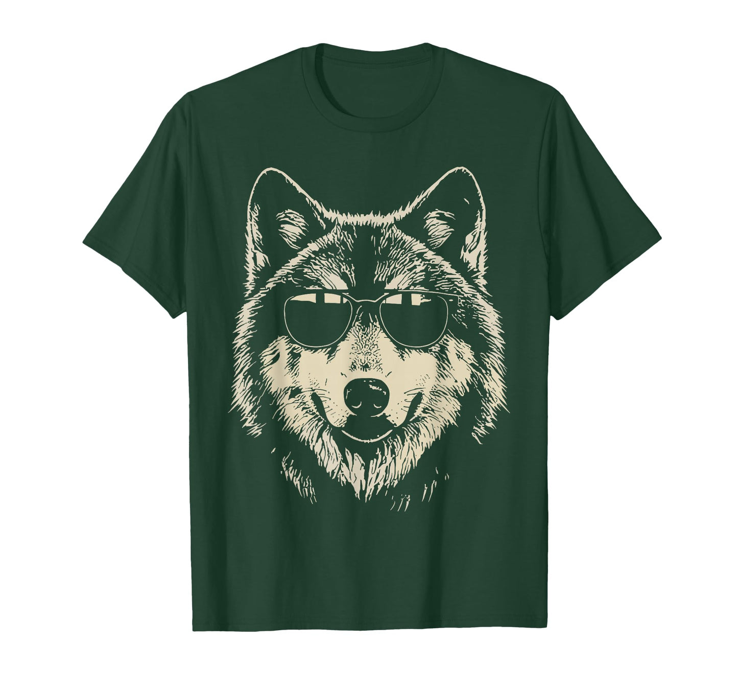 Wolf Wearing Sunglasses Graphic Wolf Shirt Men Women Kids T-Shirt