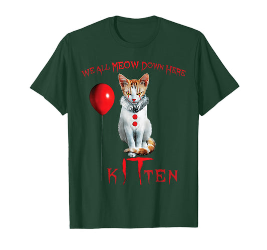 We All Meow Clown Cat Kitten Halloween Funny Cute T-Shirt