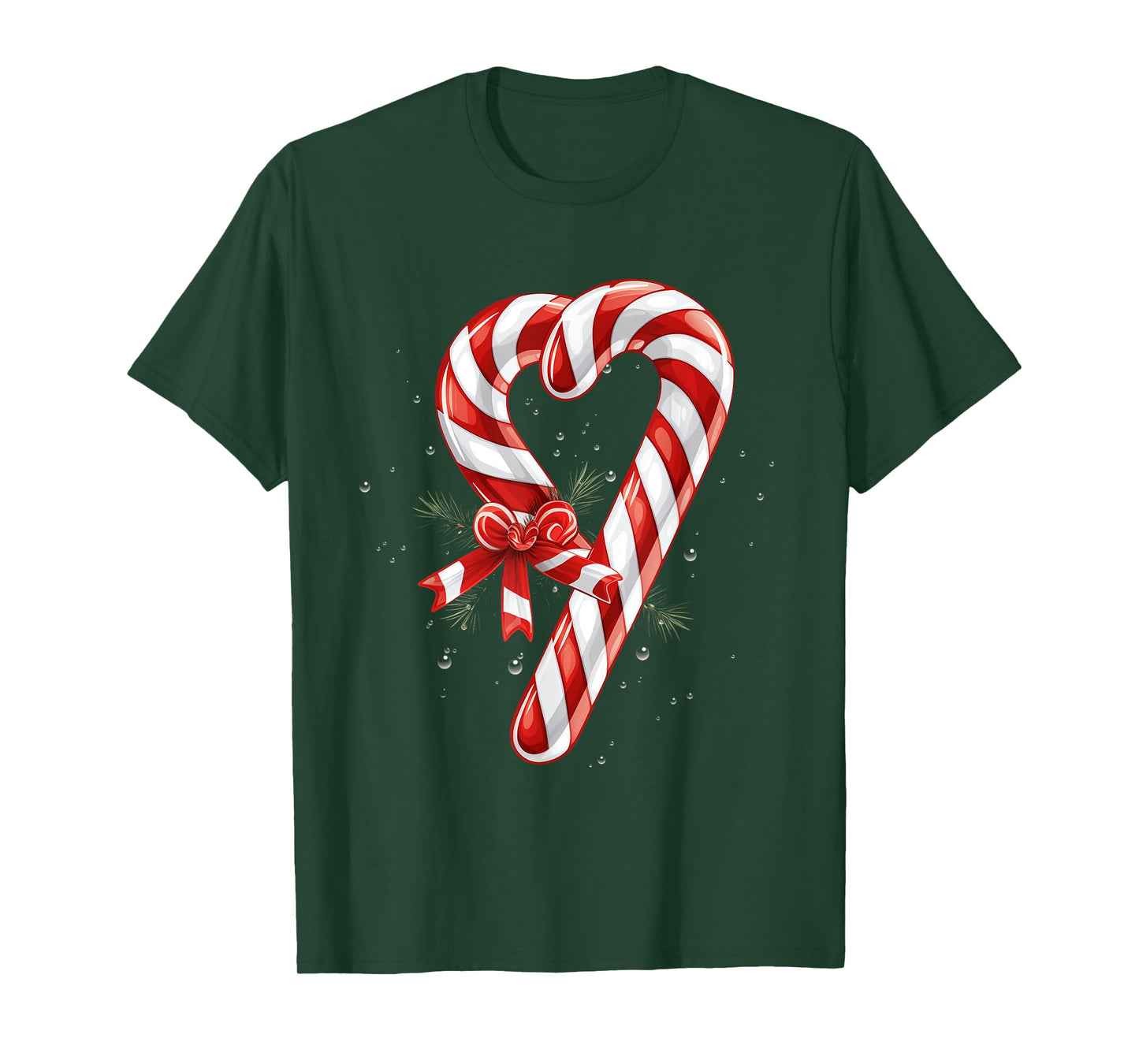 Giant Candy Cane Heart Christmas Gifts Red and White Candy T-Shirt