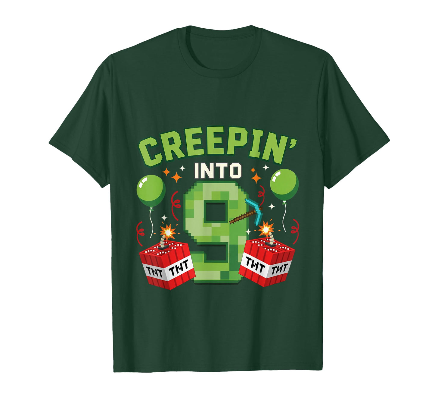 It's My 9th Birthday Boy Gamer Creepin’ Into 9 Gamer Pixel T-Shirt