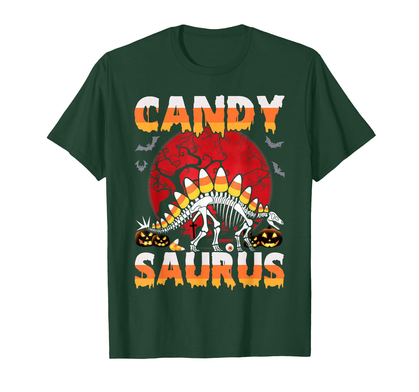 Funny Candysaurus Candy Corn Toddler Kid Dinosaur Halloween T-Shirt