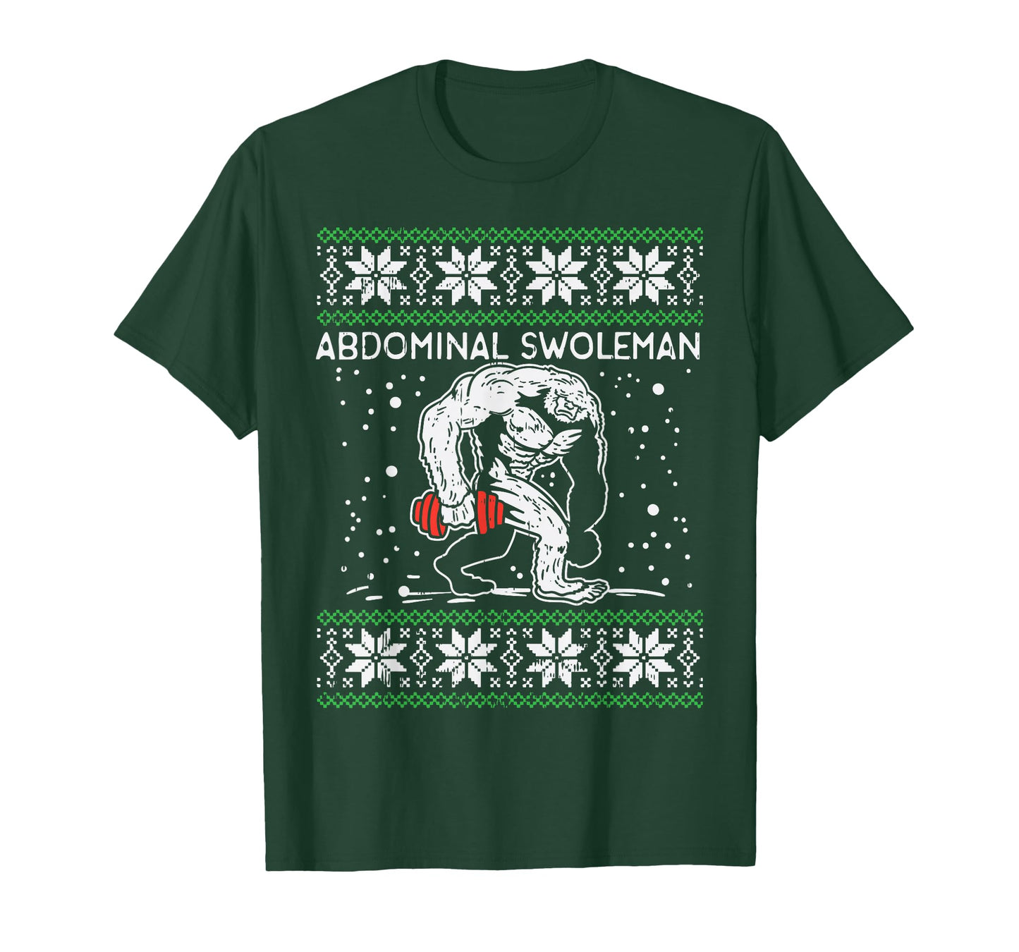 Abdominal Swoleman Yeti Fun Christmas Gym Weightlifter Gift T-Shirt