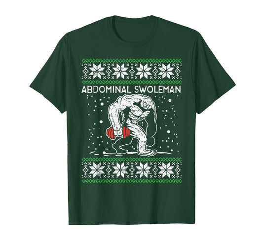 Abdominal Swoleman Yeti Fun Christmas Gym Weightlifter Gift T-Shirt
