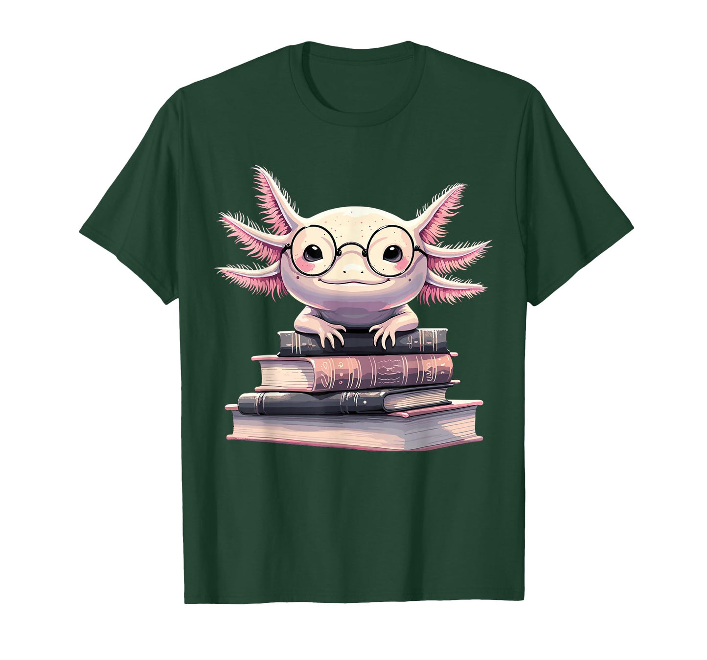 Axolotl Books Readsalotl Reading Bookworm Kawaii Axolotl T-Shirt
