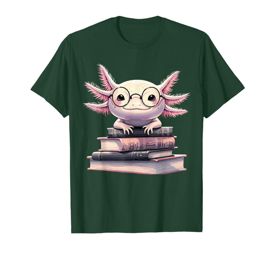 Axolotl Books Readsalotl Reading Bookworm Kawaii Axolotl T-Shirt
