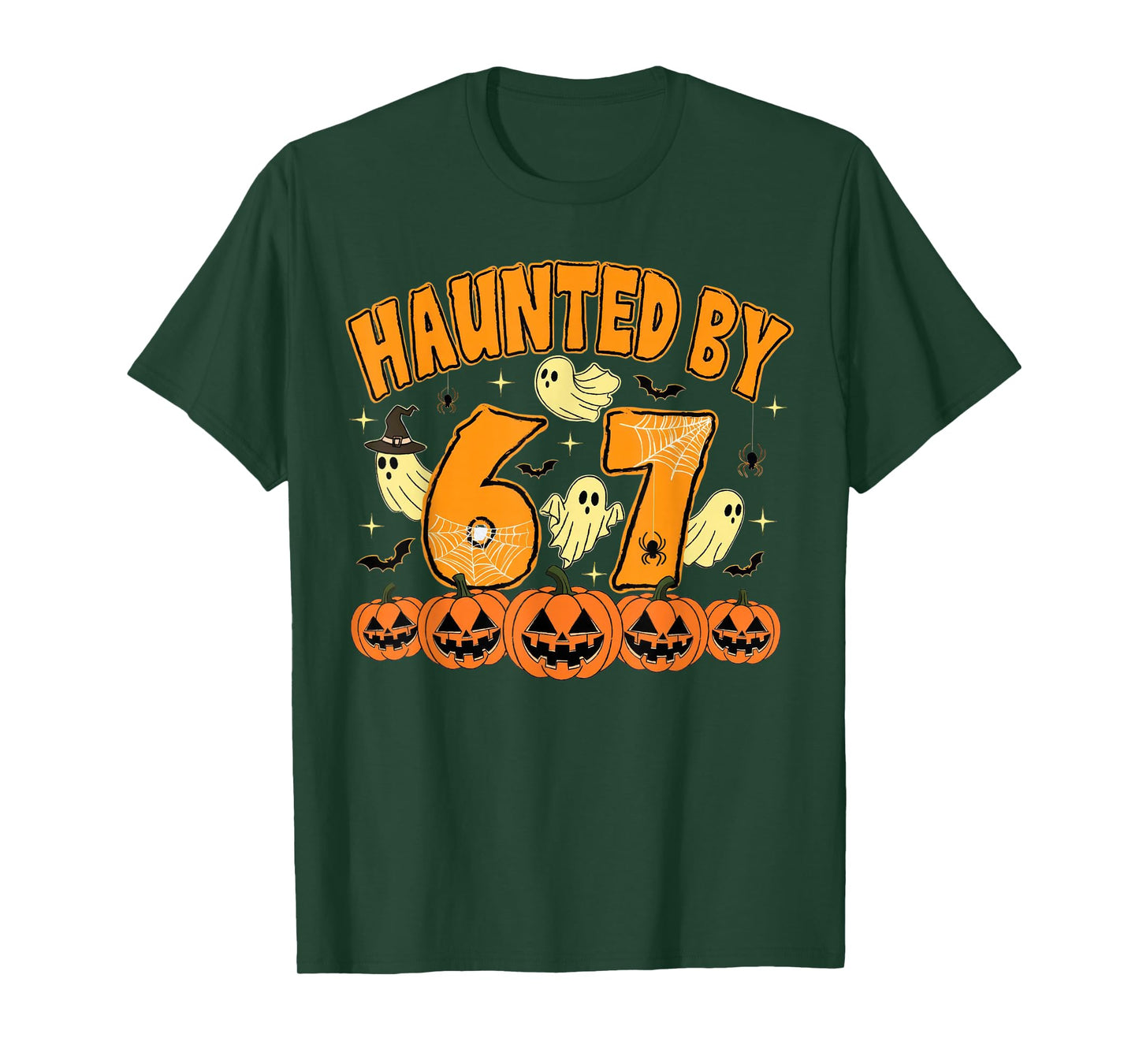 Haunted by 67 Halloween Ghost Six Seven Gen Alpha Z T-Shirt