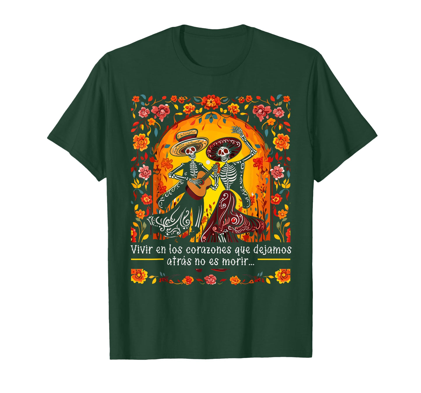 Dia De Los Muertos Sugar Skull Skeleton Mexican Holiday T-Shirt