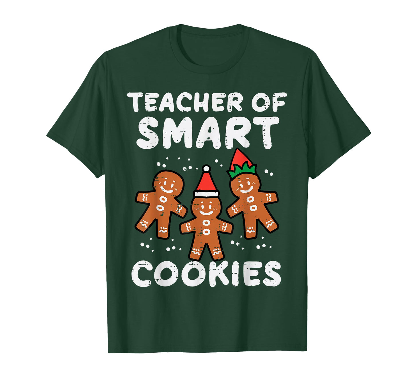Teacher Smart Cookies Christmas Xmas Gingerbread Men Women T-Shirt