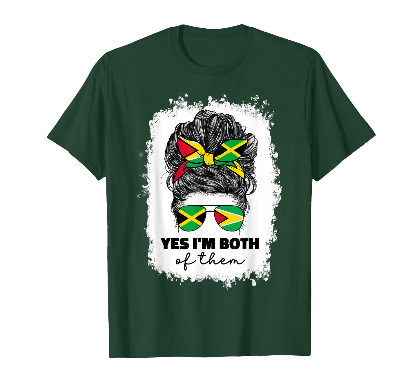 Half Jamaican And Guyanese Jamaica Flag Guyana Girl Women T-Shirt