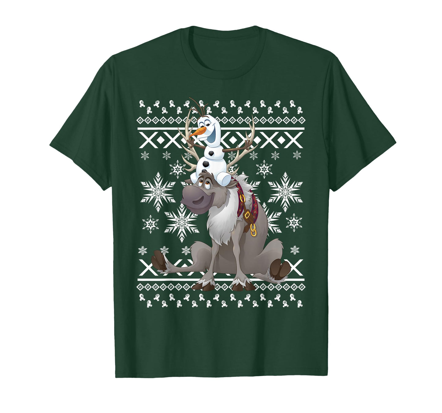 Disney Frozen Olaf Sven Riding Antlers Ugly Sweater T-Shirt T-Shirt
