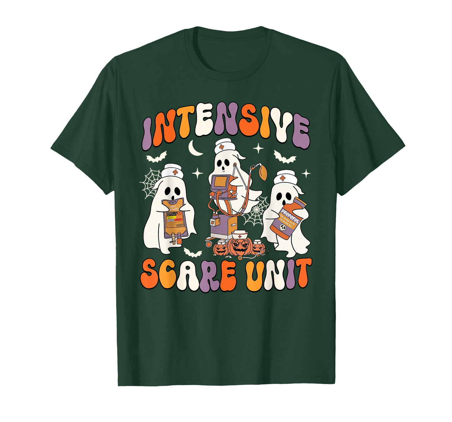 Intensive Care Scare Unit Ghost Nurse ICU Nursing Halloween T-Shirt