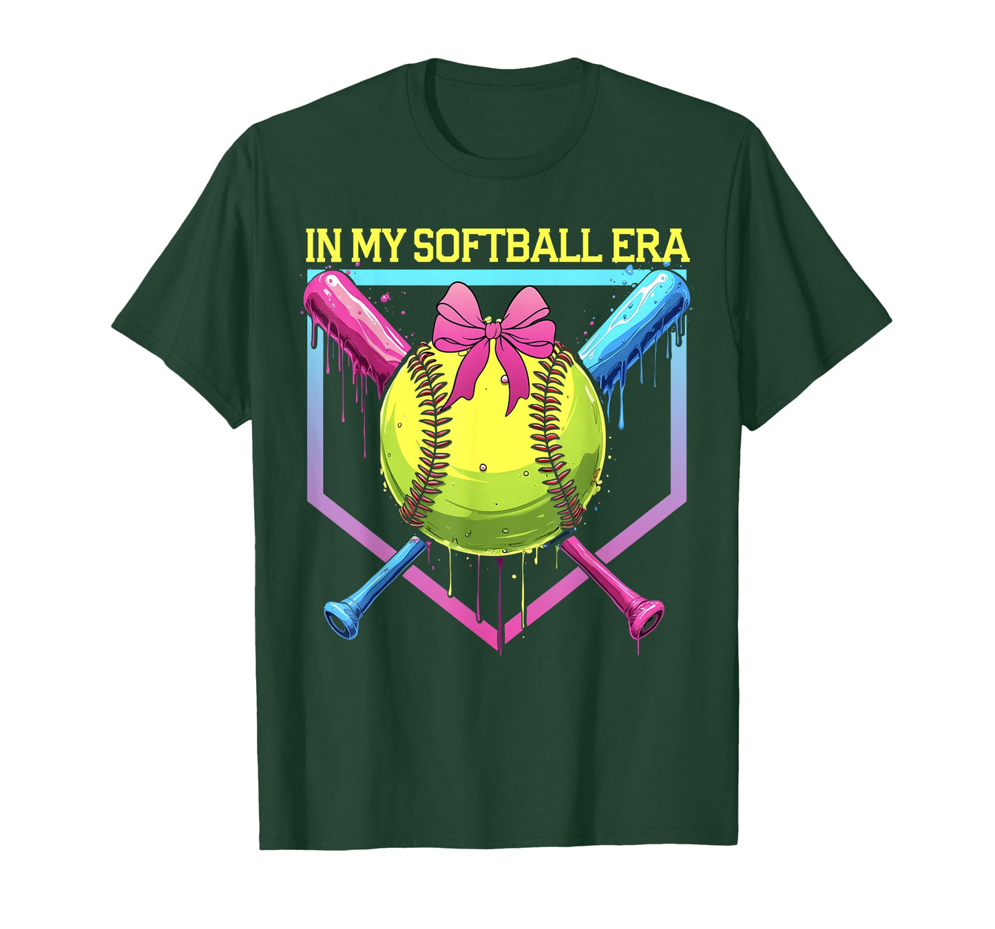 Softball Drip In My Softball Era Softball Mom Girls Game Day T-Shirt