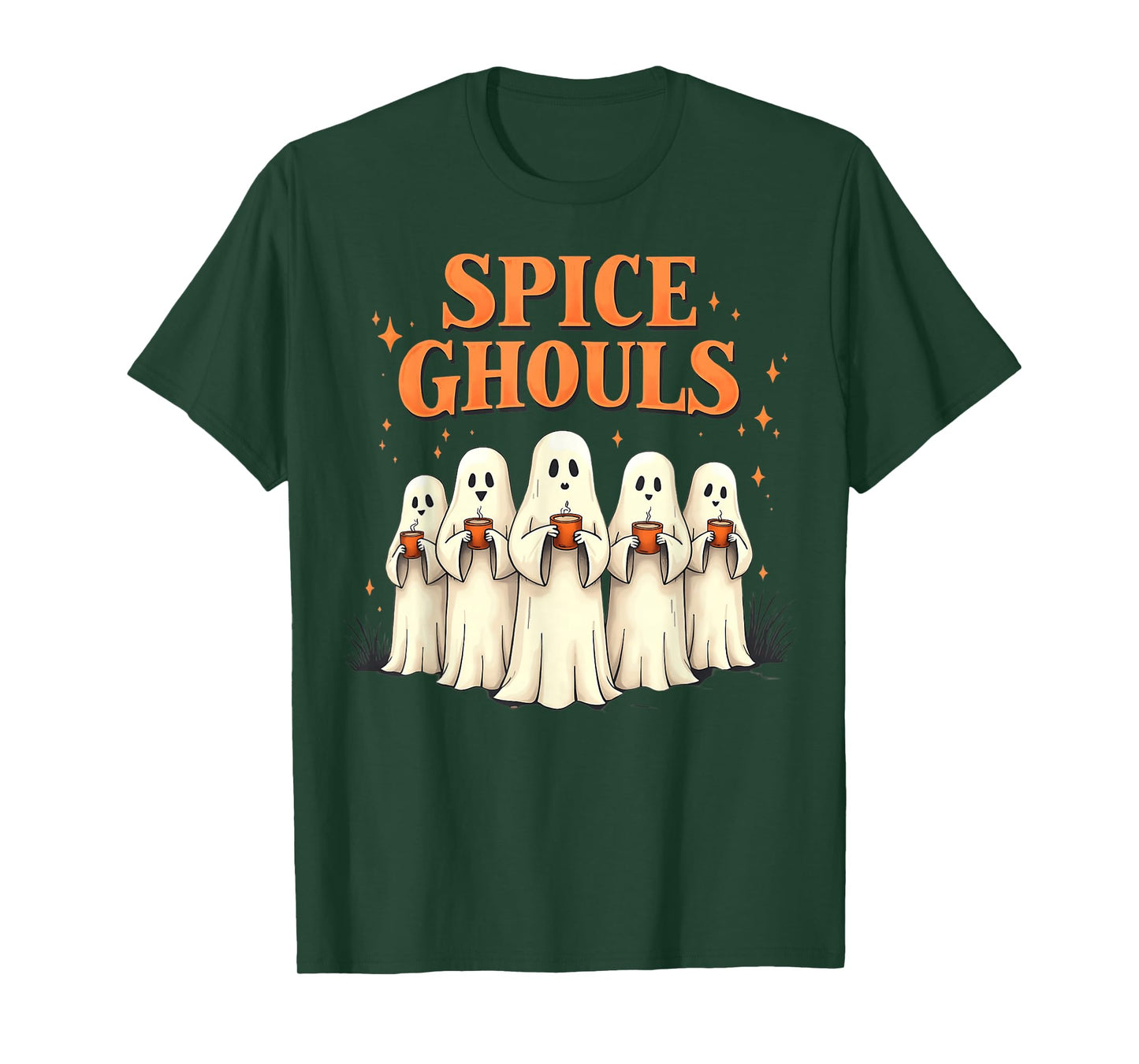 Spice Ghouls Funny Halloween Ghost Pumpkin Women Graphic T-Shirt