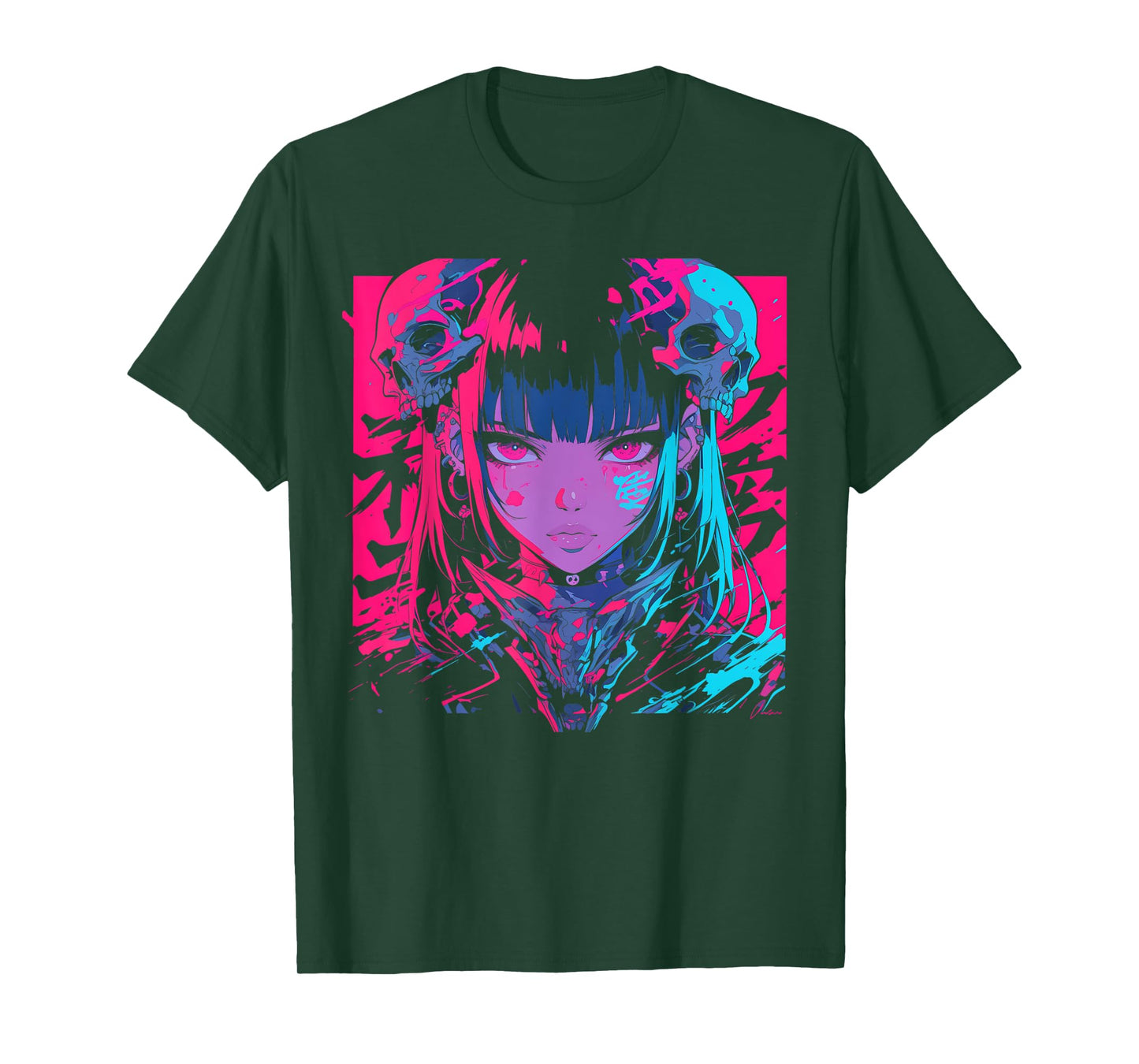 Goth Grunge Demon Anime Girl Waifu Horror Alt Aesthetic T-Shirt