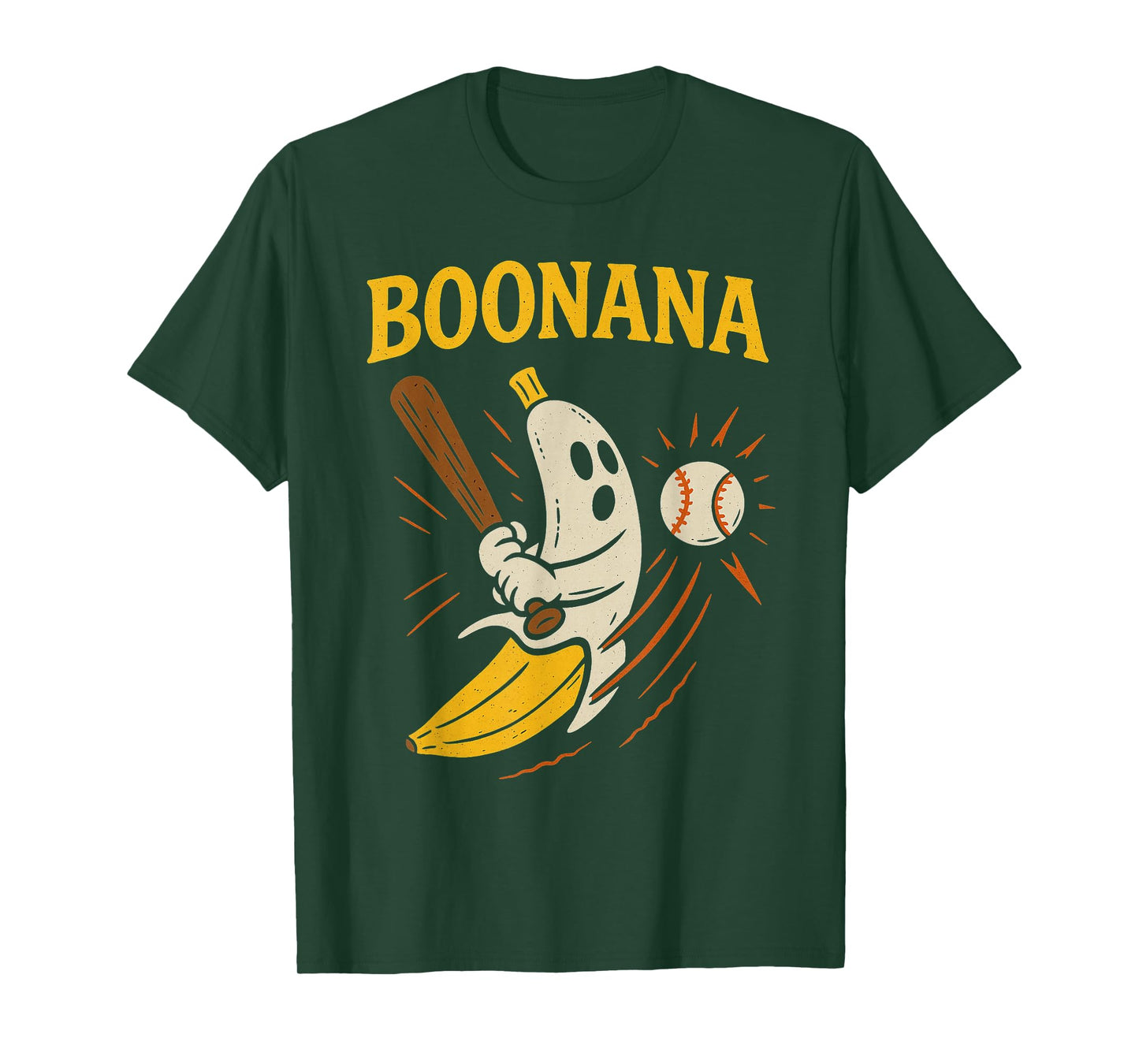 Boonana Baseball Funny Halloween Ghost Spooky Banana Costume T-Shirt