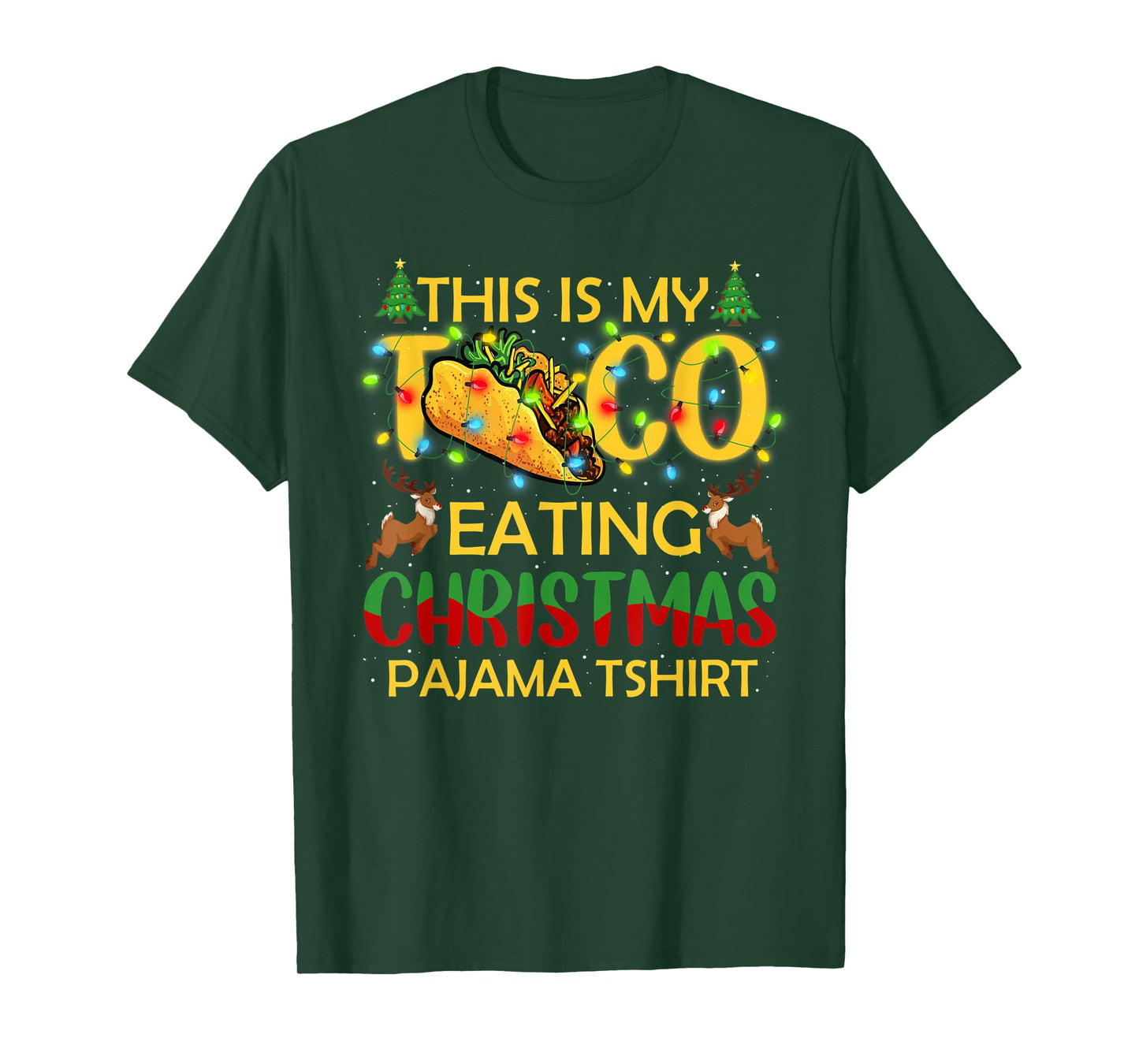 This Is My Christmas Pajama Funny Tacos Lover T-Shirt